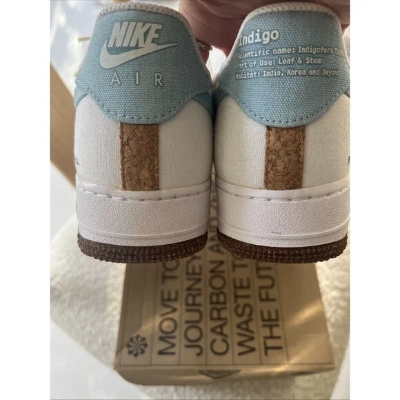 Nike Air Force 1 '07 SE Indigo Size 10 Women's CZ0269-100 White/Obsidian White - Picture 7 of 11